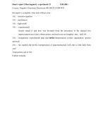 Organische Chemie Practicum Meetrapport B1: Esterfication : the synthesis of Aspirin