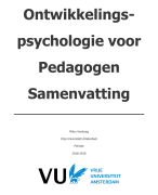 Samenvatting Ontwikkelingspsychologie voor pedagogen
