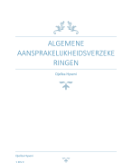 Algemene Aansprakelijkheidsverzekeringen 