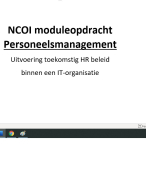 NCOI module Personeelsmanagement IT-organisatie (cijfer 9  + feedback)