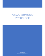 Samenvatting persoonlijkheidspsychologie (2020) 2de jaar bachelor TP