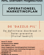Stenden Groningen verslag 3e jaar operationeel marketingplan fictief product NIMA A instituut marketing management