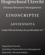 Geslaagde scriptie HRM Performance Management effectiviteit oude versus nieuwe methoden