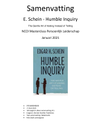 Samenvatting Humble Inquiry Schein 2021 NCOI Master Persoonlijk Leiderschap 9781609949839 