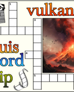 Antwoordblad kruiswoordclip vulkanen