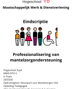 Geslaagde scriptie MWD verbeteren mantelzorg door professionalisering Hogeschool Zuyd 2019