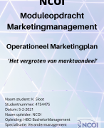 Geslaagde (8) NCOI moduleopdracht marketingmanagement specialisatie verandermanagement