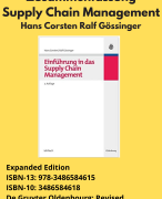 Zusammenfassung Einführung in Das Supply Chain Management Corsten
