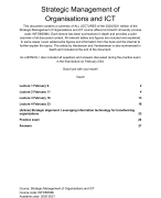 ALL LECTUES + required ARTICLE Strategic Management of Organisations and ICT