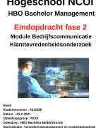 NCOI Eindopdracht Fase 2 HBO Bachelor Management Module Bedrijfscommunicatie 2021 Geslaagd