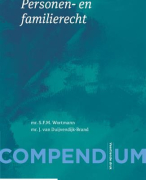 Samenvatting Compendium Personen-en familierecht. 9,5 voor tentamen