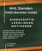 PABO Stenden Scriptie Motivatie Leerlingen MBO opleiding (Geslaagd 2021 met feedback)