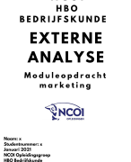NCOI Moduleopdracht Externe Analyse - Moduleopdracht Marketing - Nieuw 2021 eindcijfer 7