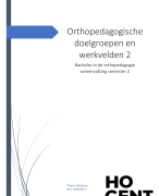 Samenvatting ODW2 - orthopedagogische doelgroepen en werkvelden 2 - compleet 
