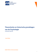 Samenvatting Theoretische en historische grondslagen van de Psychologie 2020-2021