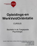 Samenvatting OWVO Toegepaste Psychologie Vives 