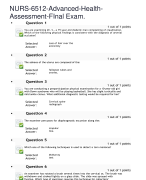 NURS-6512-Advanced-Health-Assessment-FInal Exam.,WELL VERIFIED GRADED A.