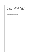Buchbesprechung die Wand Marlen Haushofer