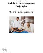 NCOI projectplan Projectmanagement 2021 - Gastvrijheid optimaliseren ziekenhuis - Geslaagd eindcijfer 8 met feedback NCOI