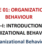 Organizational Behaviour Goals Lecture Notes