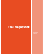 Taal: diagnostiek: taalverwerkingsmodel/fase 1 Logopedie en audiologie 