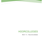 Hoorcolleges Neurorevalidatie (blok 1.4)