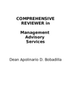 Bobadilla Notes - Management Accounting Services - Basic Concepts