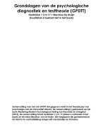 Samenvatting grondslagen van de psychologische diagnostiek en testtheorie (GPDTT)