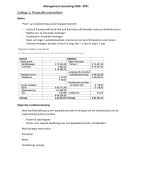 Aantekeningen Management accounting, jaar 1