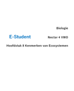 Biologie Hoofdstuk 8 Kenmerken van ecosystemen Nectar 4 VWO 4e editie samenvatting van E-Student