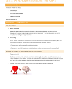 Samenvatting college 1: psychodynamische therapie