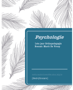 Samenvatting Algemene Psychologie