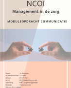 Voorbeeld NCOI Reflectieverslag Managementvaardigheden - Zorg en Welzijn 2020