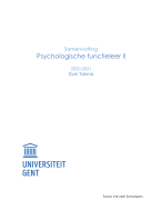 Samenvatting Psychologische Functieleer 2
