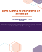 Samenvatting Neuroanatomie en - pathologie