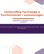 Samenvatting Psychologie & psychomotoriek + examenvragen