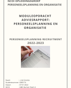 NCOI Moduleopdracht Personeelsplanning en Organisatie - SPP methodiek - Geslaagd Jan. 2022 (8,5 zie screenshot)