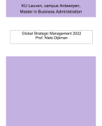 Summary Global Strategic Management 2022 KUL, Antwerp