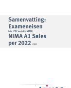 Ultieme samenvatting: Exameneisen NIMA A1 Sales per 2022 v3.0	