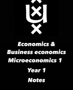 Notes Lecture Microeconomics 1 E&BE uva