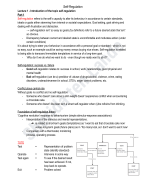 Aantekeningen Hoorcolleges - Self-Regulation
