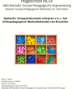 NCOI voorbeeld geslaagde module -HBO Bachelor SPH Social Work - schrijven groepsinterventie Orthopedagogisch Methodiekmodel Bruininks
