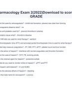 Pharmacology Exam 2(2022)Download to score A GRADE