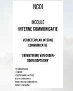 Comunicatiecyclus O&O en O&I InHolland Communicatie