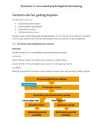 Psychologie: Seminarie 2: een sociaal psychologische benadering
