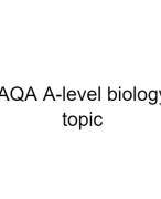 AQA A-Level Biology Topics