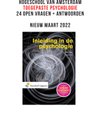 Oefenvragen Toegepaste Psychologie o.b.v. Alblas - Hogeschool van Amsterdam TP - 24 open vragen en antwoorden