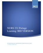 NURS 231 Portage Learning 3RD VERSION - PATHOPHYSIOLOGY EXAM REVIEWS Compilation of Exam 1-10 Exam Elaborations