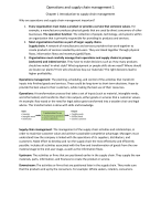 Operations and Supply Chain Management II