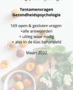 Oefenvragen tentamen gezondheidspsychologie 2022 - NTI Toegepaste Psychologie - 169 open en gesloten vragen met alle antwoorden